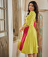 Two Tone Pleated Flared Sleeve Dress